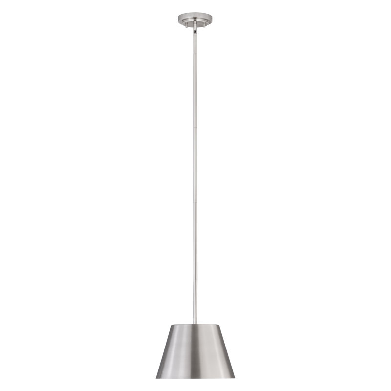 Luminaire suspendu à 1 lumière Wolleik, H 90,5 po x l 12 po x P 12 po, Nickel brossé