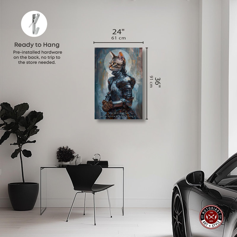 «Cat of Arc Canvas», impressions de chat excentriques par Notoriart, Toile tendue, H 36 po x l 24 po