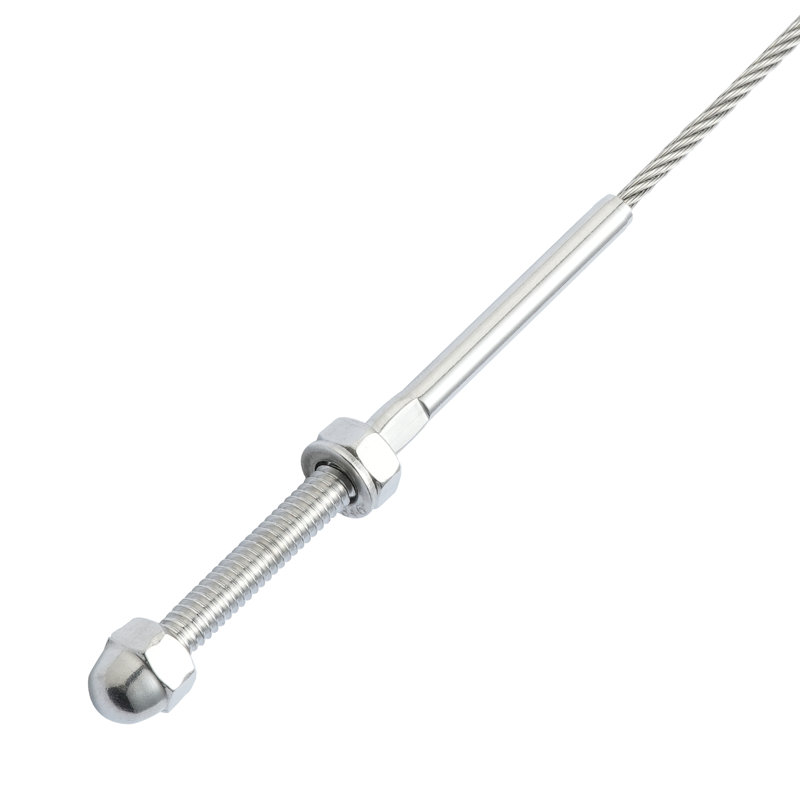 VEVOR 51 Pack Cable Railing Swage Threaded Stud Tension End Fitting Terminal for 1/8" Cable Railing