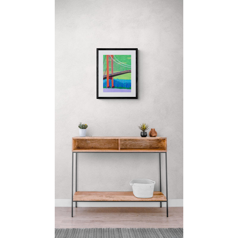 Verrazzano-Narrows Bridge Print by Sue Graef, Black Framed Canvas, 33" H x 25" W