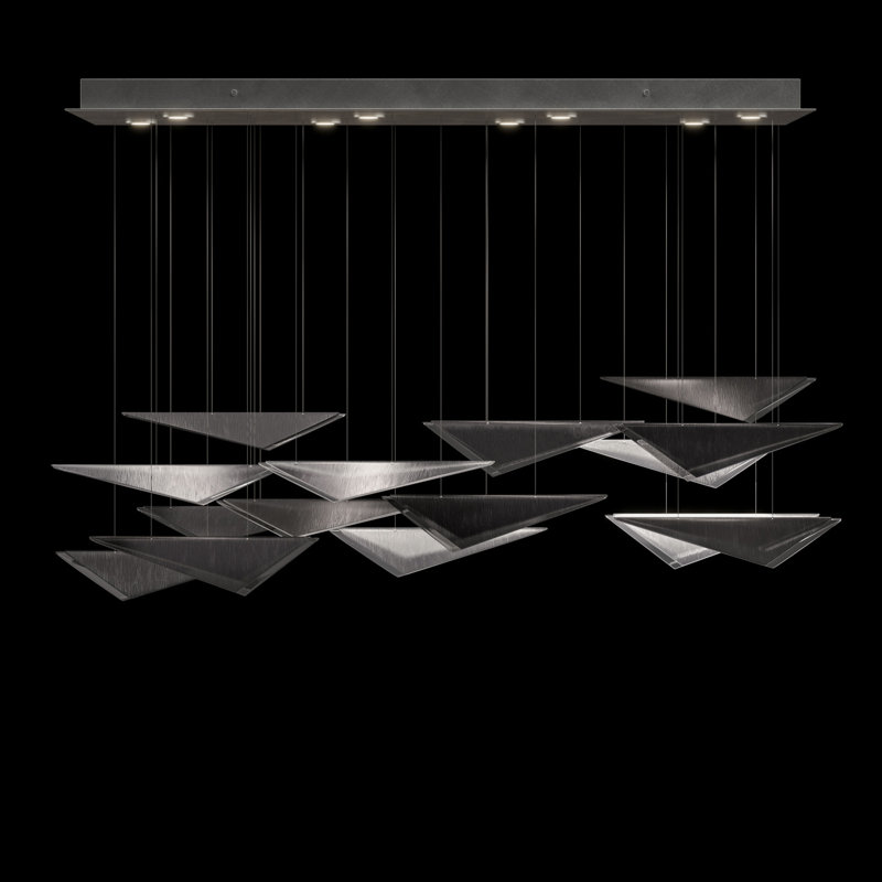 Volo Pendant, Silver, 8 Lights, Smoke Linear