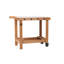 Table de barbecue extérieure en bois de 43 po avec roulettes, plateau en métal et rangement, pour barbecue