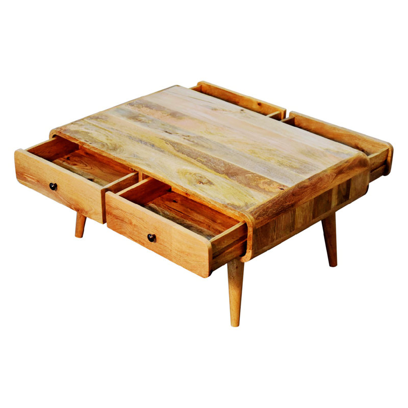 Simple & Elegant Appearance Console Table Wood Table Top,Leisure Coffee Table, Tan