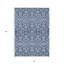 Tapis intérieur lavable damassé bleu marine 8 pi x 10 pi