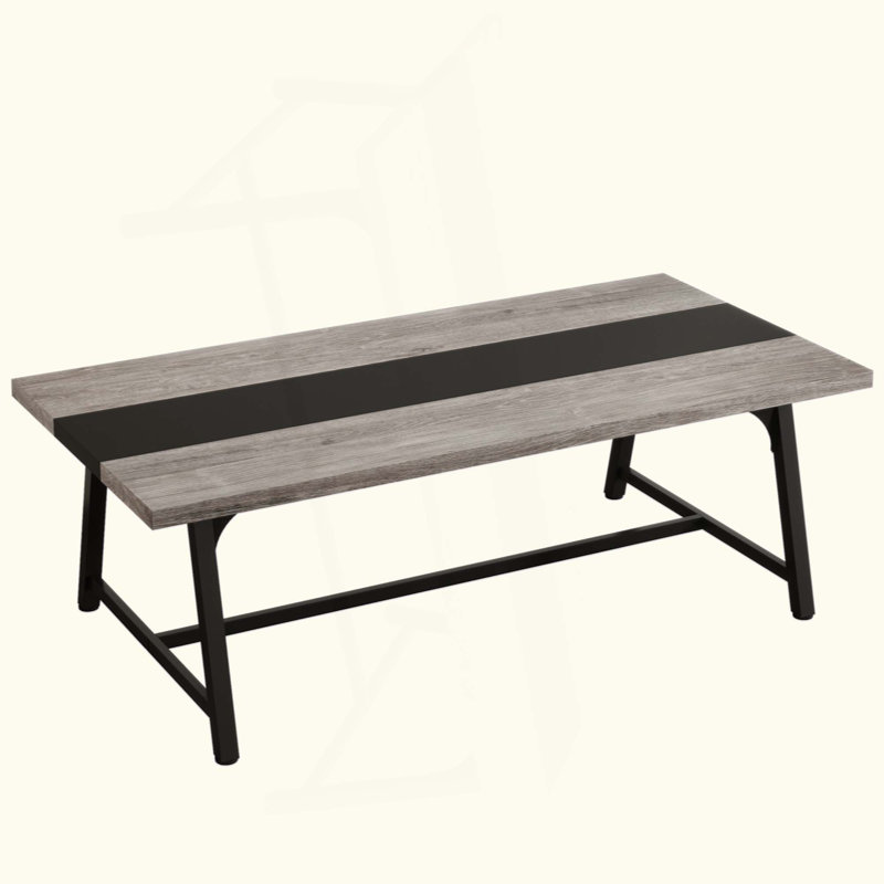  Table de conférence rectangulaire de 70,87 po pour 6 à 8 personnes, table de réunion industrielle moderne avec structure en acier robuste, grande surface de travail pour la collaboration de l'équipe
