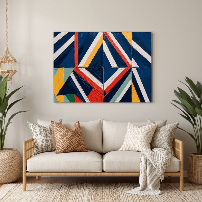 «Coastal Naval Signal Flags», art mural en métal bleu, H 11 po x l 14 po