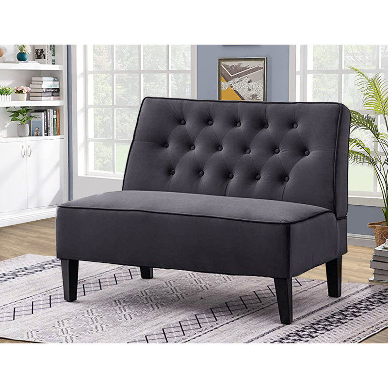 Upholstered 44.5'' Loveseat, Dark Gray
