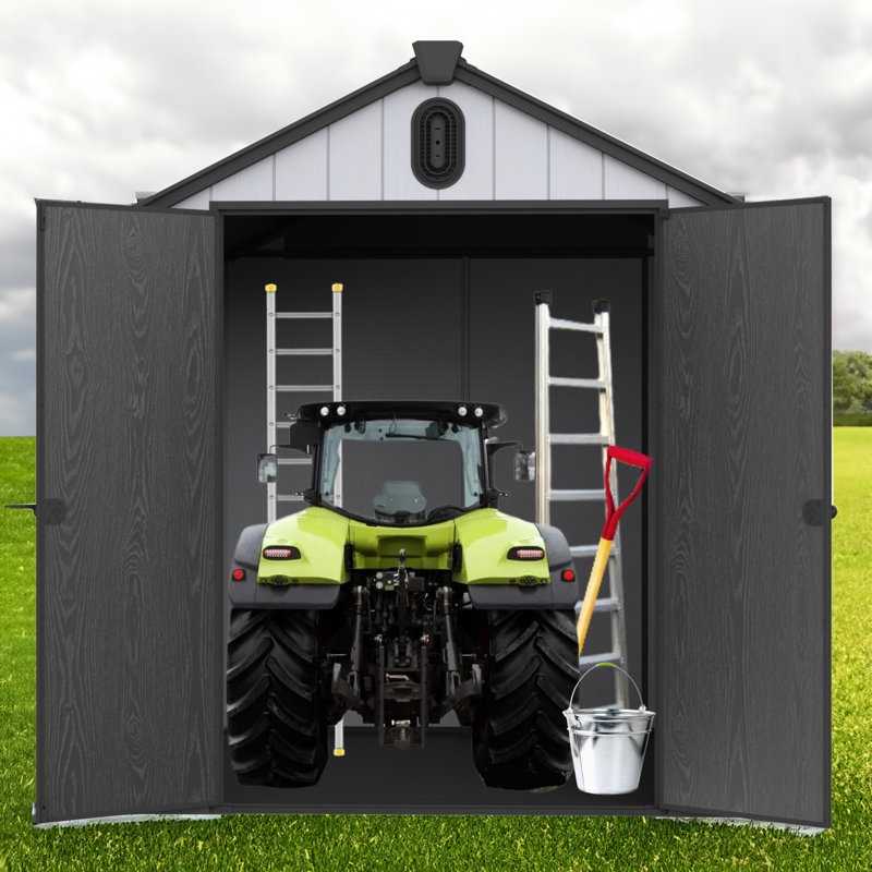 Jardin en plastique 6 x 8 pi - Remise de jardin imperméable et spacieuse 6 * 8 pi de style moderne