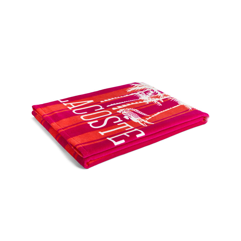 Serviette de plage surdimensionnée en velours de coton 36 x 72 Lacotte Lacotte, Palmiers corail