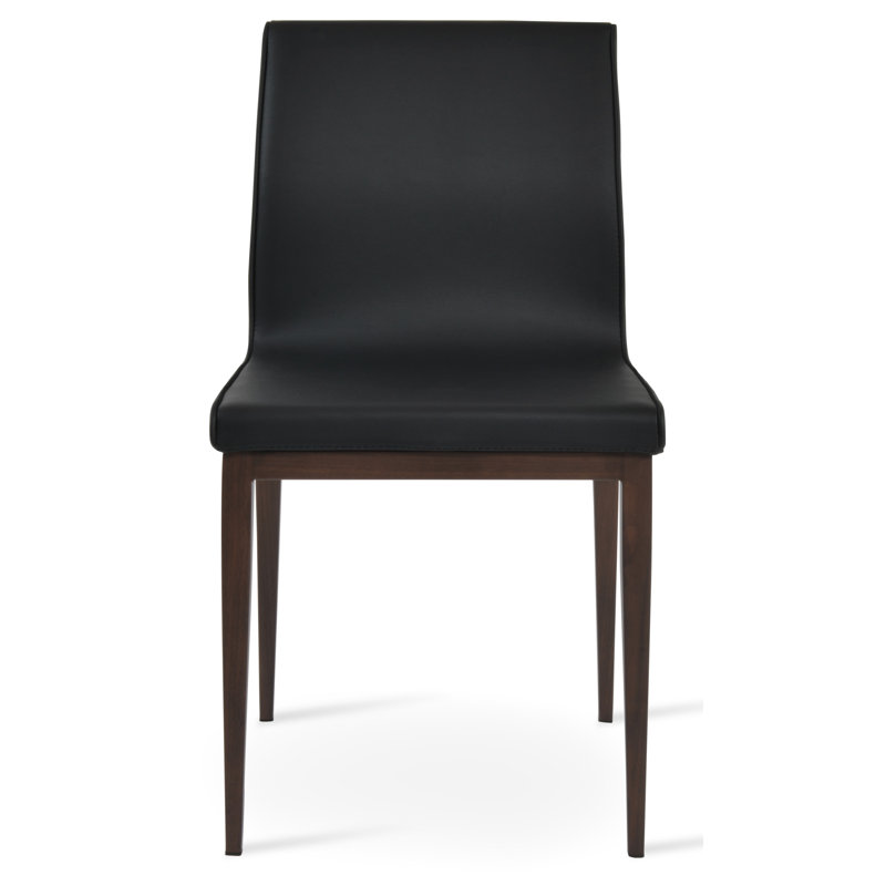 Polo MW Dining Chair, Black Faux Leather