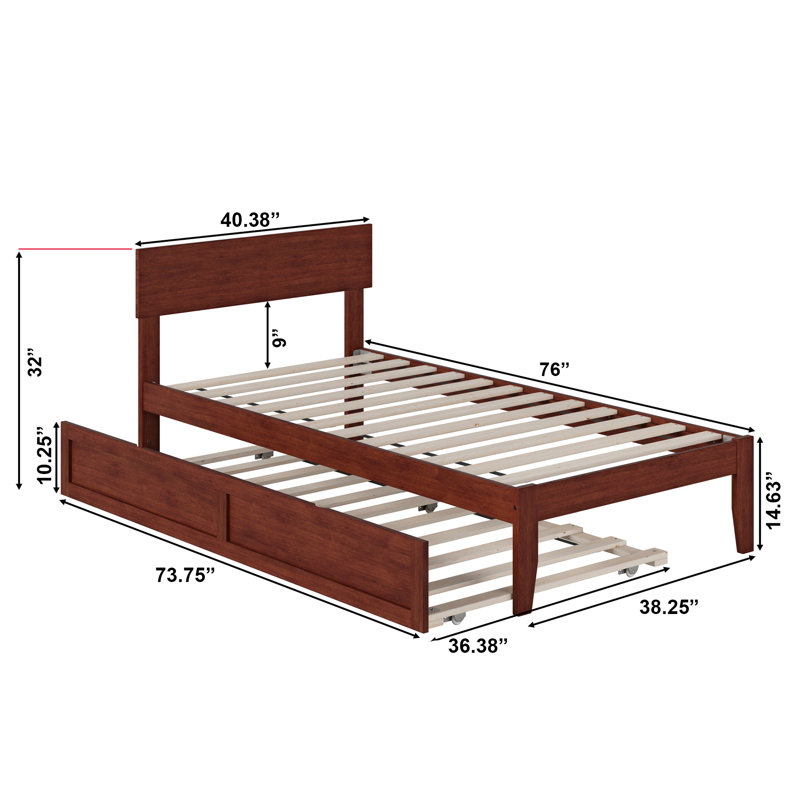 Farrah Kids Twin with Trundle, Walnut, Twin