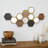 Wood Honeycomb Geometric Brown Wall Decor with Mirrors