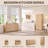 Curved Buffet Cabinet,  Large Sideboard Buffet Storage Cabinet with 4 Doors and Shelves, Modern Coffee Bar Station Wood Kitchen Table-1475474213