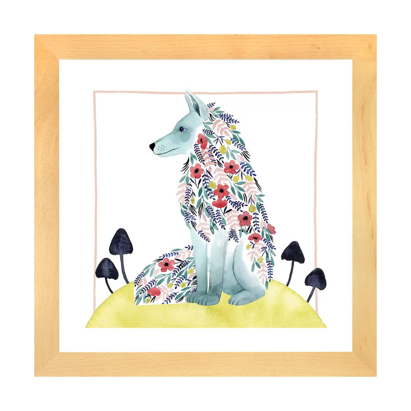 Friends of Clementine III par Grace Popp - impression d'art graphique, Papier avec cadre beige, H 16 po x l 16 po x p 1 po