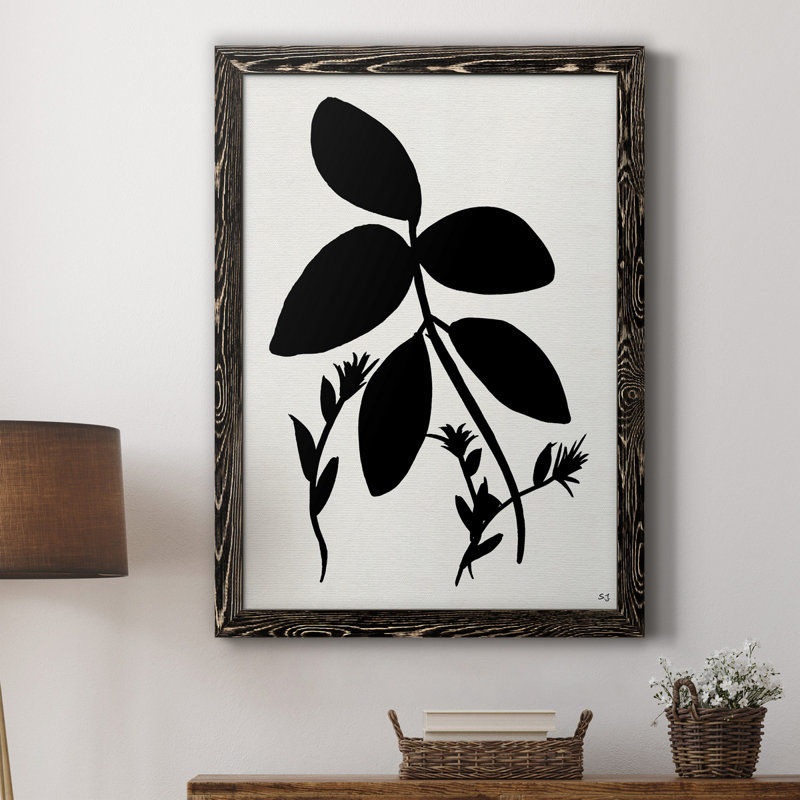 Silhouette Garden II - Toile encadrée de qualité supérieure - prête à être accrochée, Noir, H 24 po x l 18 po x P 1,5 po