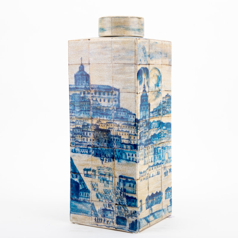 Pot en porcelaine fait à la main Azure Village