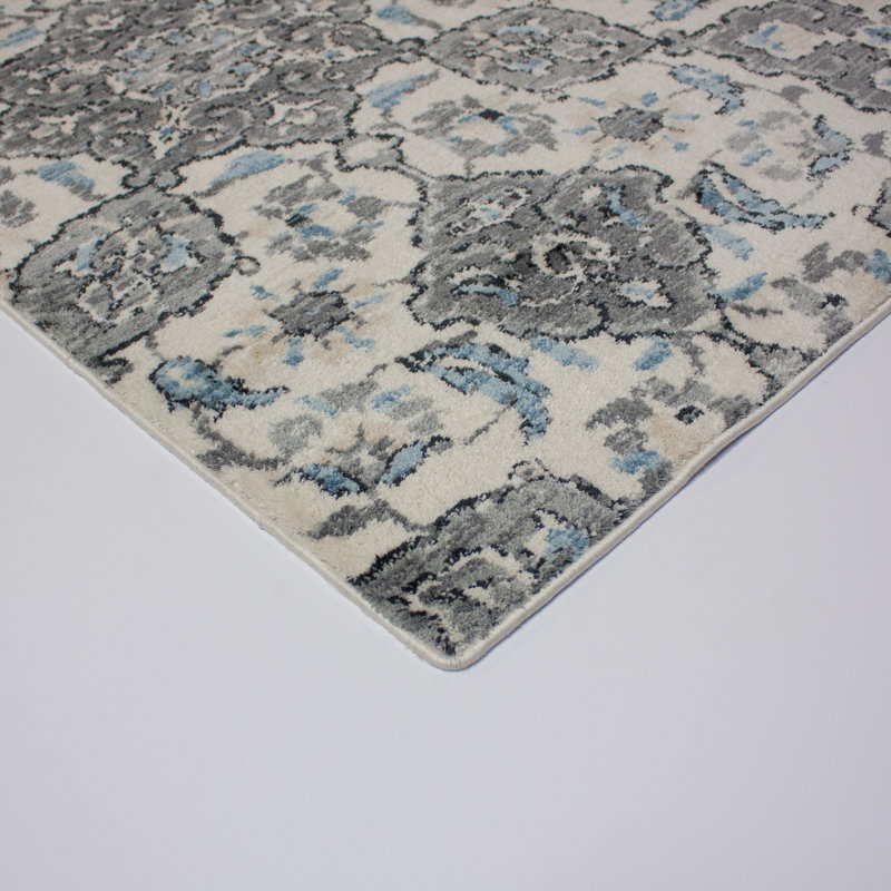 Tapis tissé à la machine ivoire Gurdial, Rectangle 8 pi 10 po x 12 pi 5 po