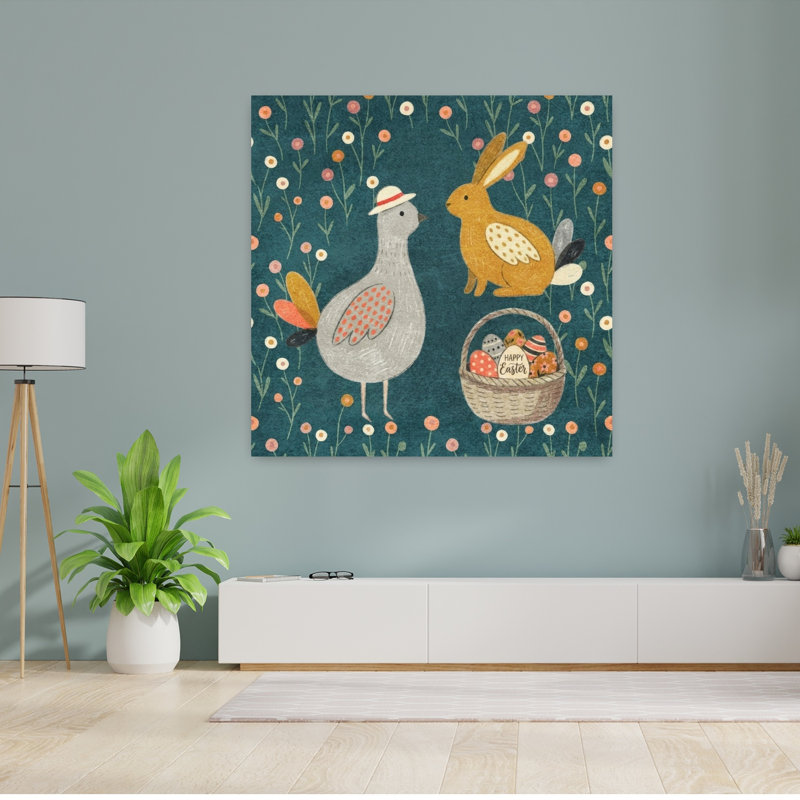 Springtime Easter Companions by Emel Tunaboylu - Wrapped Canvas Print, 121.92 cm H x 121.92 cm W