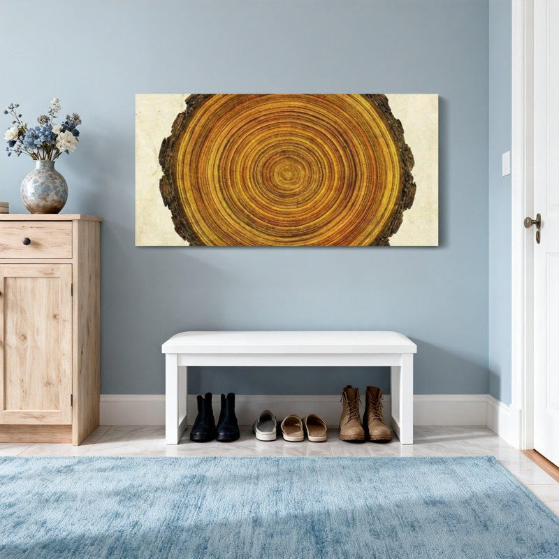 Plants & Flowers Tree Ring Pattern Print Canvas Art, 16" H x 32" W