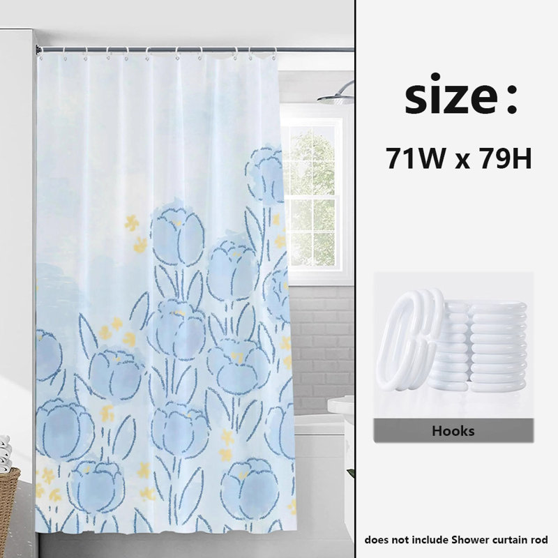 Rideau de douche en polyester, L 79 po x L 71 po
