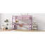 Lit mezzanine haut, lit mezzanine en bois d'hévéa avec barrière de sécurité, bureau intégré, échelle-869608539