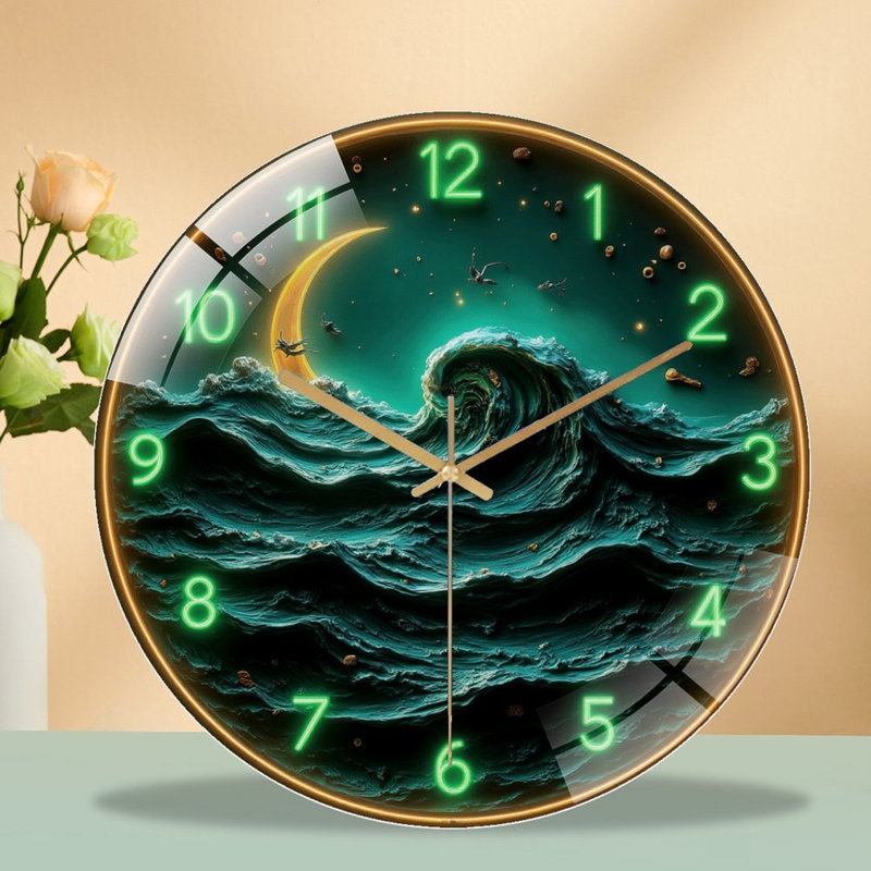 Horloge murale en verre 12 po