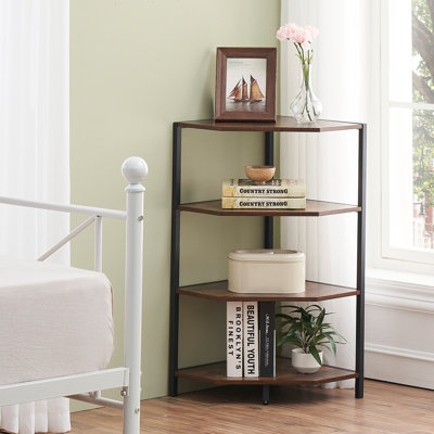 Kempst 4-Tier Corner End Table Triangular Sofa Table Corner Cabinet For Living Room by Trent Austin Design