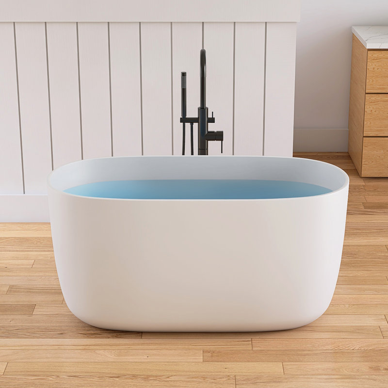 Forma 47'' Freestanding Tub Solid Surface Small Freestanding Deep Soaking Bathtub