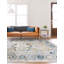 Tapis gris en polypropylène tissé à la machine Ikat-1461581001