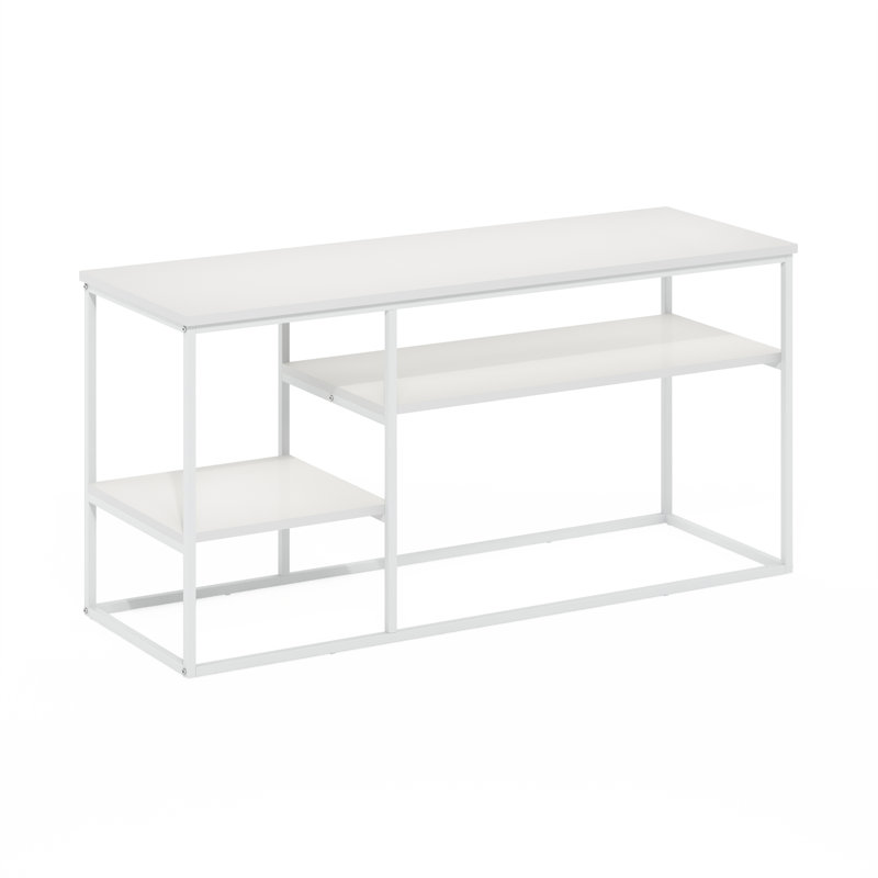 TV Stand for TVs, Blanc, 21.9" H x 45" W x 15" D