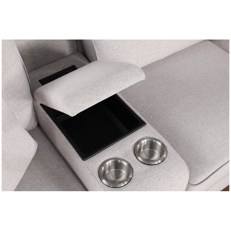 Canapé modulaire rembourré avec repose-pieds 9 pièces Eric, Black Linen