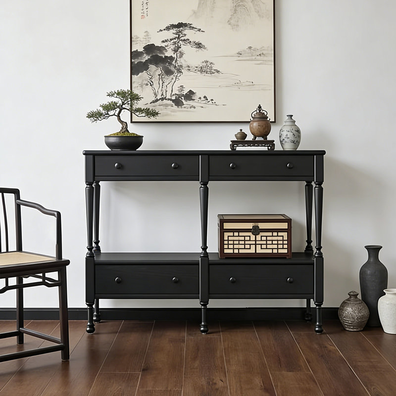 Armoire d'entrée Mid-Century moderne, Noir