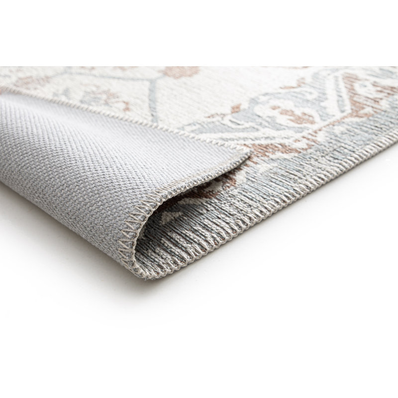 Floral Recycled P.E.T Area Rug, Blue, Rectangle 200 x 290 cm