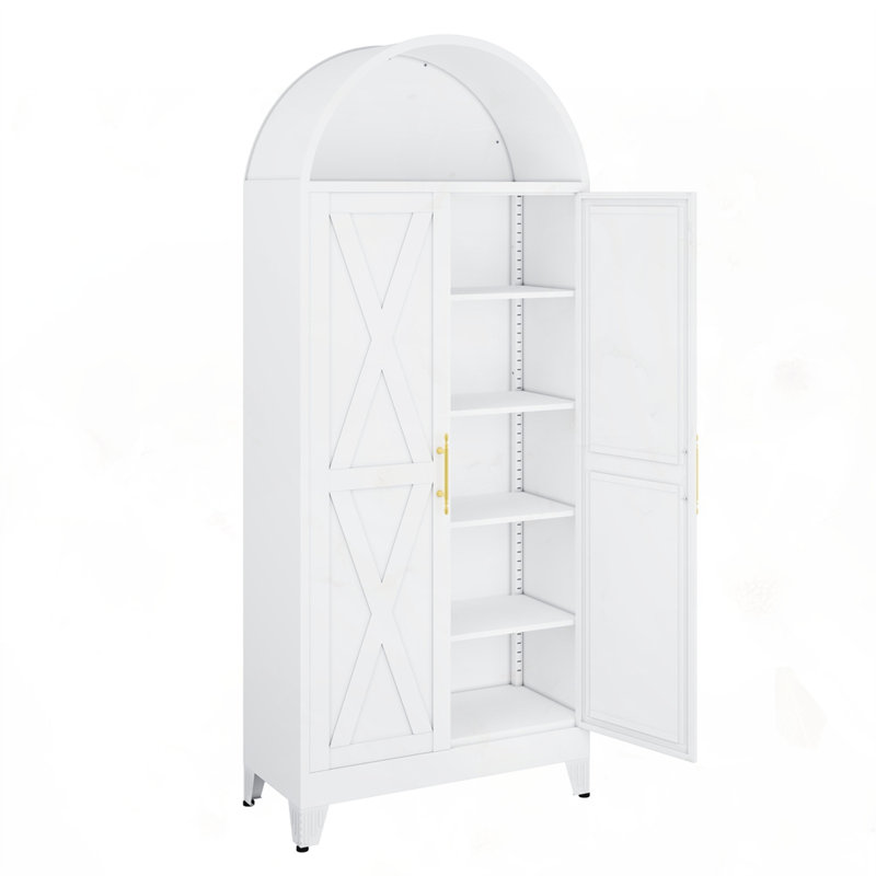 Armoire 2 portes en métal de style moderne, Blanc