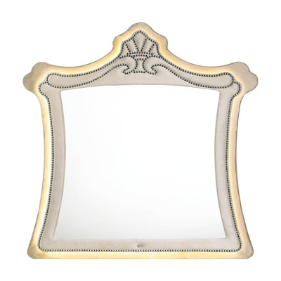 Miroir avec DEL, velours beige