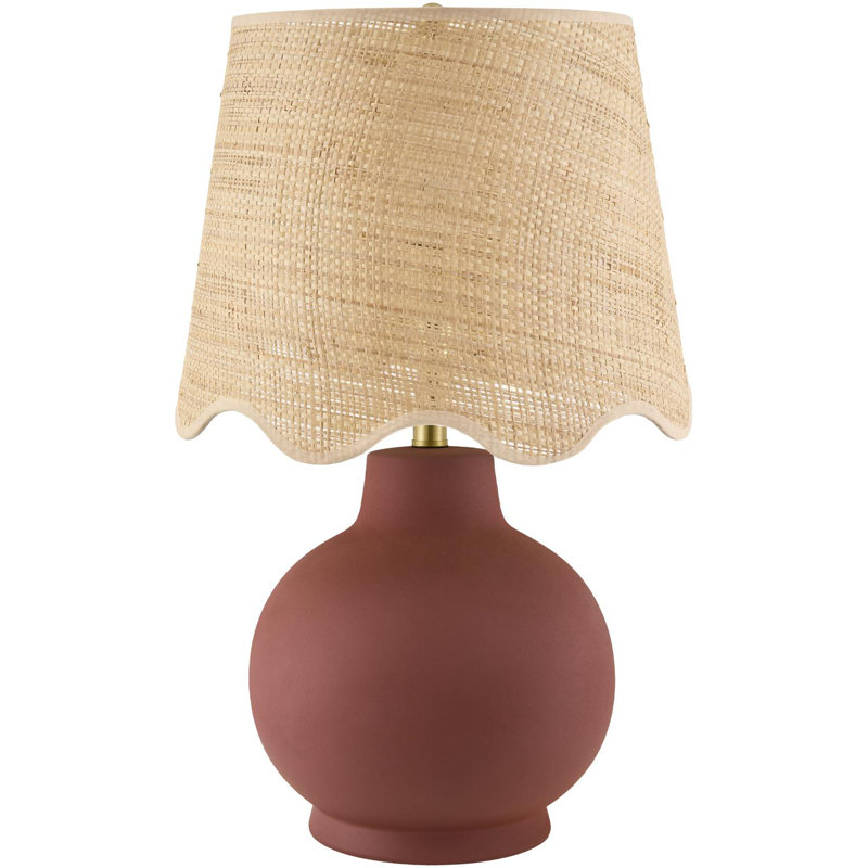 Ganza Table Lamp, Dark Red, Brown