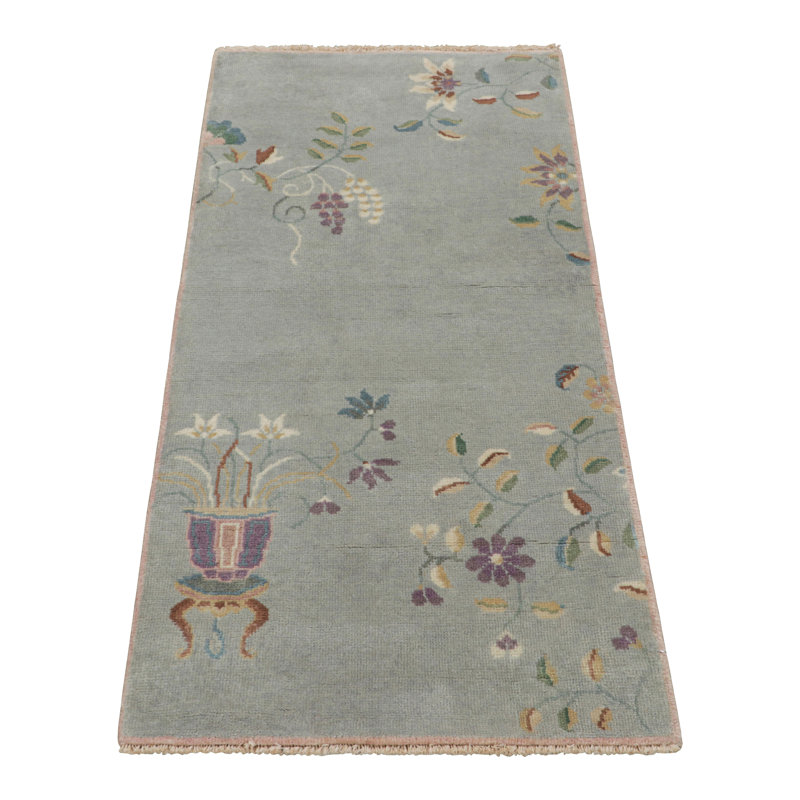 One-of-a-Kind 2'x4'2 Hand Knotted Area Rug