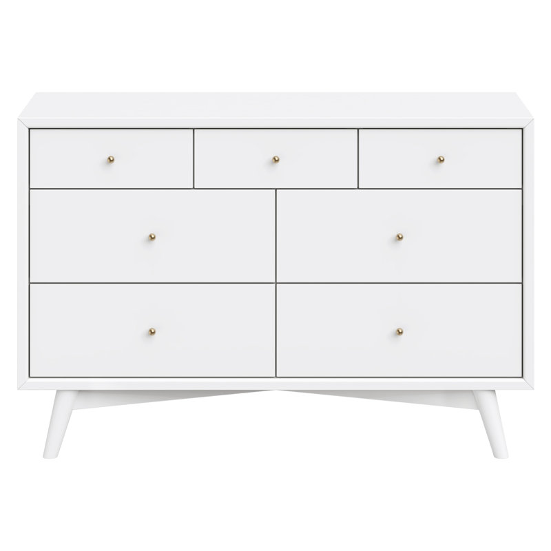 Palma 7-Drawer Assembled Double Dresser, White