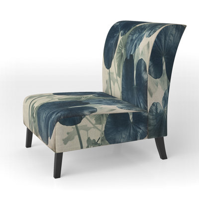 «Ginko Leaves In The Wild», photographie rétro - Fauteuil de chambre rembourré de style campagnard, fauteuil d'appoint à motif floral
