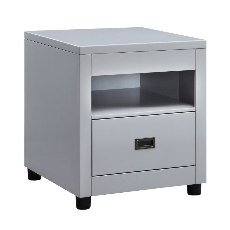 1 - Drawer End Table in Gray