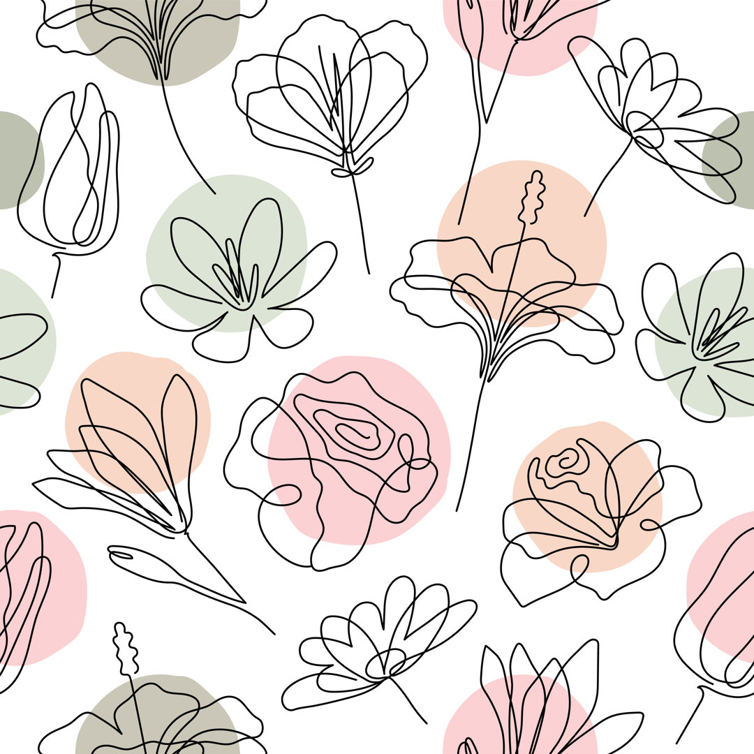 Floral Seamless Pattern von Miakievy - Kunstdrucke auf Leinwand ohne Rahmen