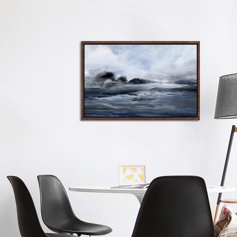 Distant Calm I by Stellar Design Studio - Painting on Canvas, 101.6 cm H x 66.04 cm W, Brown Floater Frame
