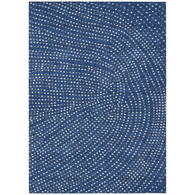 Mirelia Blue Washable Indoor-Outdoor Rug - 