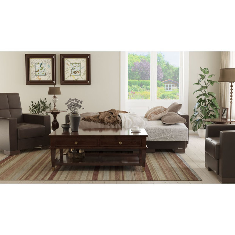 Chaise longue convertible avec rangement Primenest Nimbusflow, Brun