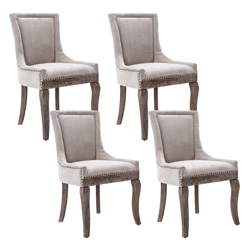 Linen Upholstered Parsons Dining Chair (Set Of 4), Beige