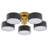 Transitional 5 Light Gold and Black Semi Flush Mount