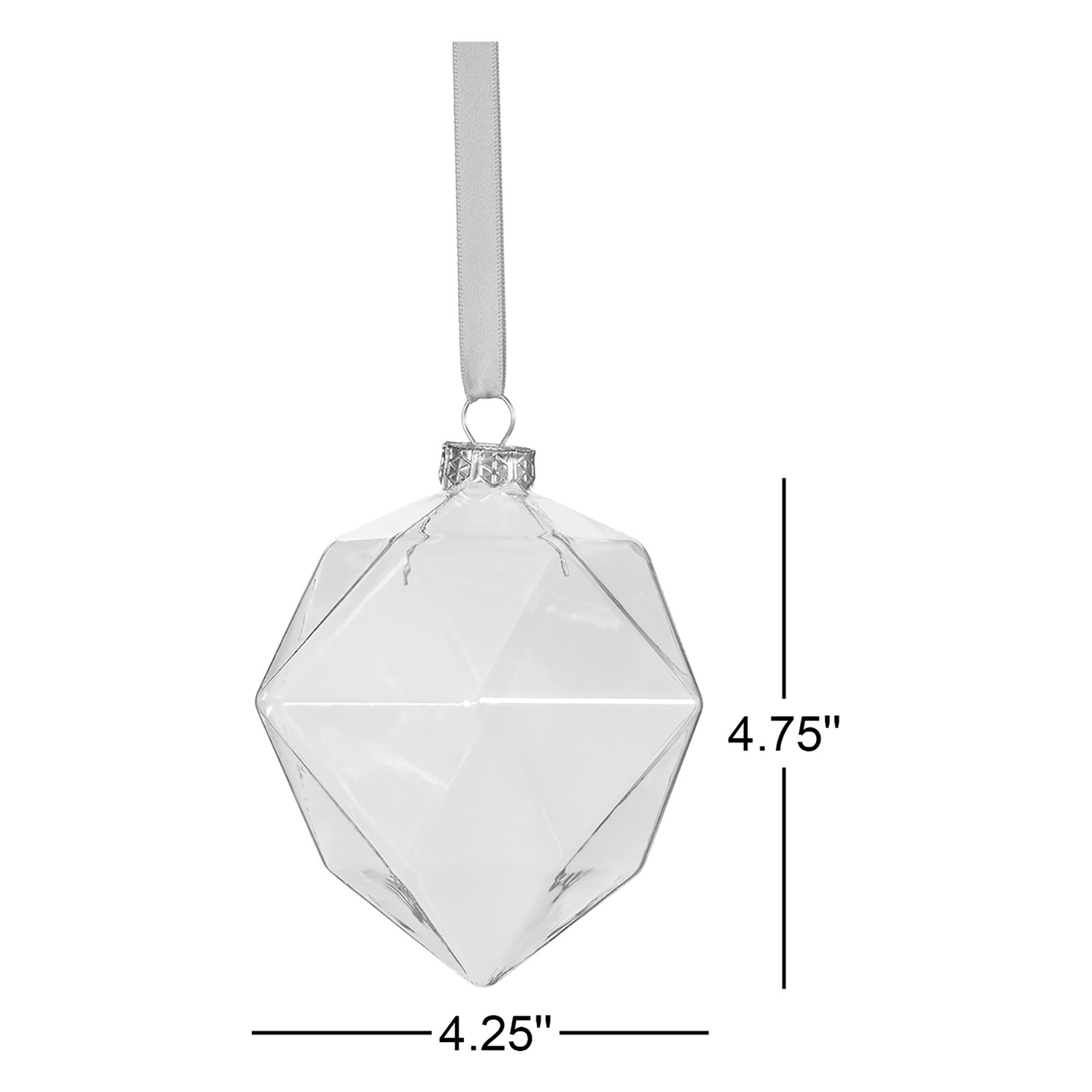 5" Holiday Ornament, Clear Luster