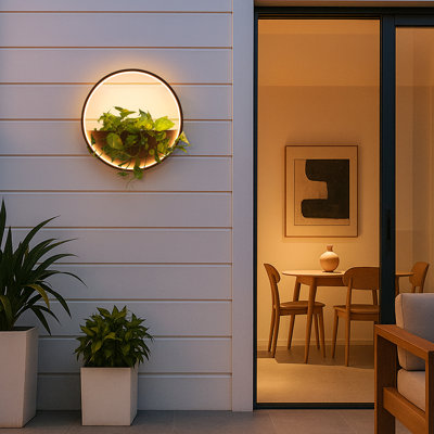 outdoor wall light Plants pot