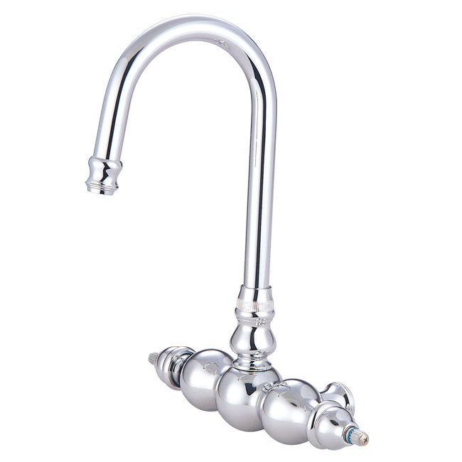 Vintage Goose Neck Faucet Body, Polished Chrome