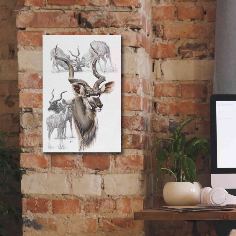 "Kudu" par Barbara Keith, H 18 po x l 12 po x P 0,75 po
